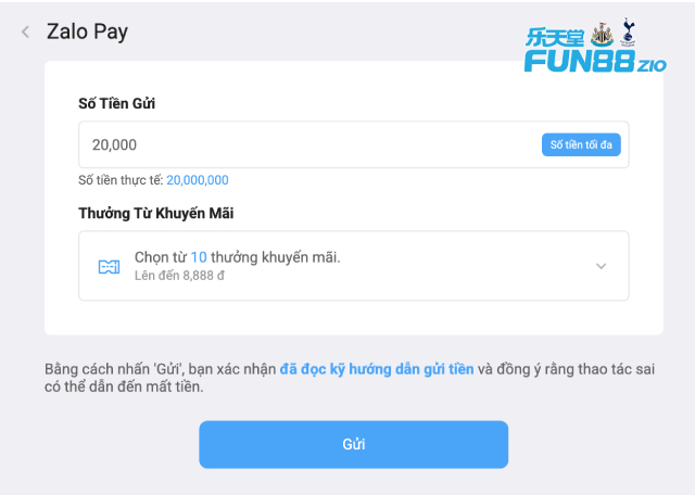 Hướng Dẫn Nạp Tiền Fun88 Mới Nhất, Nhận Thưởng Lên Đến 14,364 Điểm 3 Nạp tiền Fun88 bằng ví điện tử với các bước thao tác đơn giản